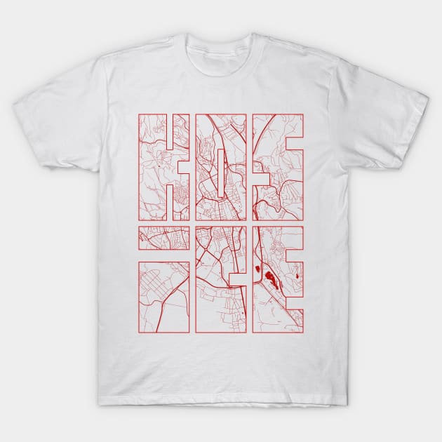 Kosice, Slovakia City Map Typography - Oriental T-Shirt by deMAP Studio